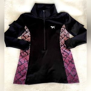 💖💖PINK VICTORIA’S SECRET PULLOVER TOP SZ: XS BLACK & PINK